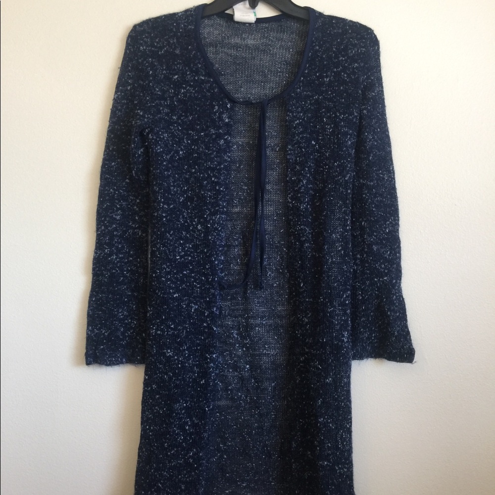 Long Navy Blue Cardigan